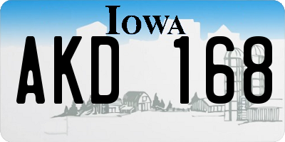IA license plate AKD168