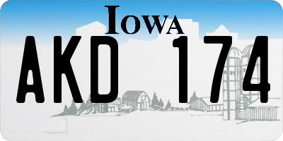 IA license plate AKD174