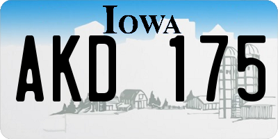 IA license plate AKD175