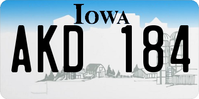 IA license plate AKD184