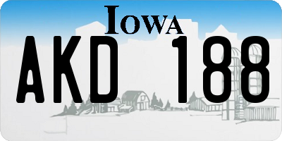 IA license plate AKD188