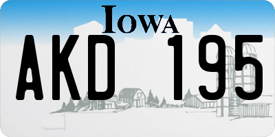 IA license plate AKD195