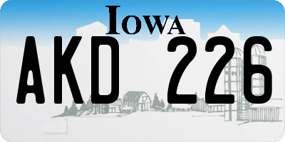 IA license plate AKD226