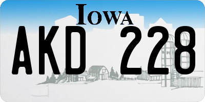 IA license plate AKD228