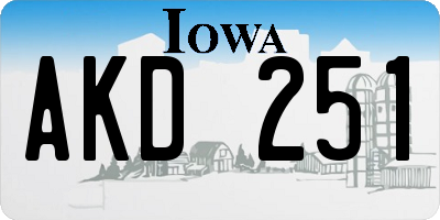 IA license plate AKD251