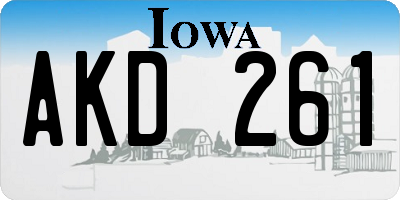 IA license plate AKD261