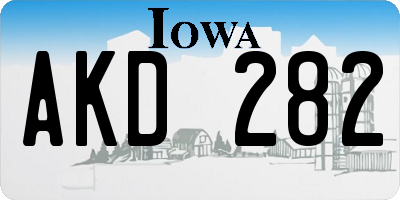 IA license plate AKD282