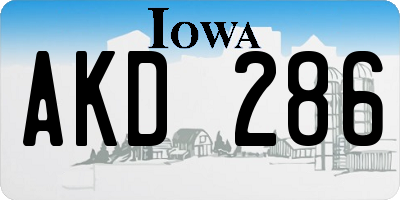 IA license plate AKD286