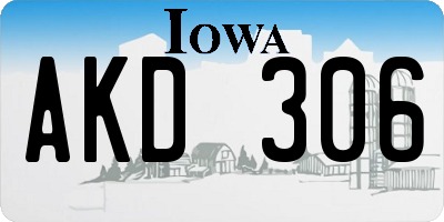 IA license plate AKD306