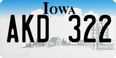 IA license plate AKD322