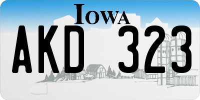 IA license plate AKD323
