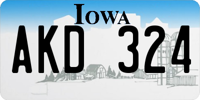 IA license plate AKD324