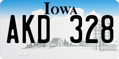 IA license plate AKD328