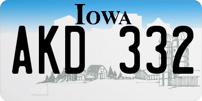 IA license plate AKD332