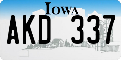 IA license plate AKD337
