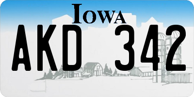 IA license plate AKD342