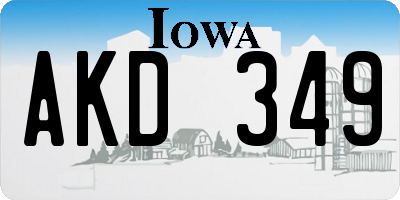IA license plate AKD349