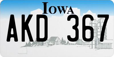 IA license plate AKD367