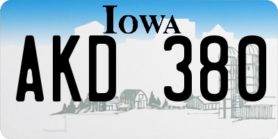 IA license plate AKD380