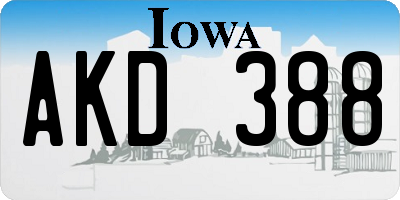 IA license plate AKD388