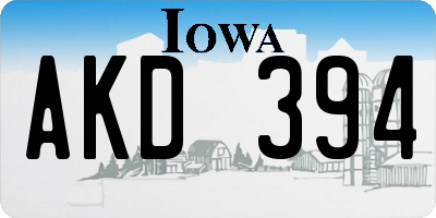 IA license plate AKD394