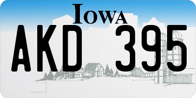 IA license plate AKD395