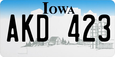 IA license plate AKD423