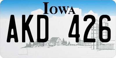 IA license plate AKD426
