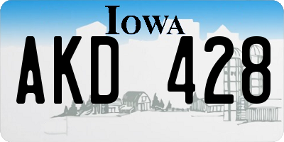 IA license plate AKD428