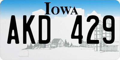IA license plate AKD429