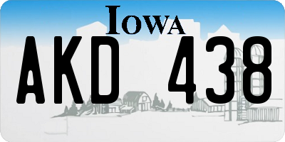 IA license plate AKD438