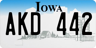 IA license plate AKD442