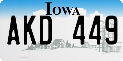 IA license plate AKD449