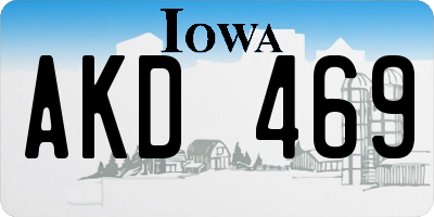 IA license plate AKD469