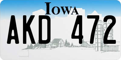 IA license plate AKD472
