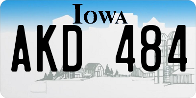 IA license plate AKD484
