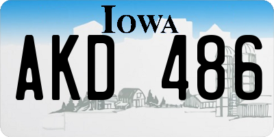 IA license plate AKD486