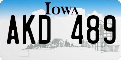 IA license plate AKD489