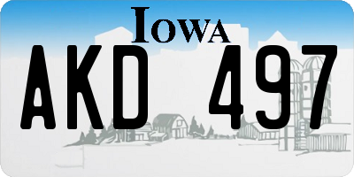 IA license plate AKD497
