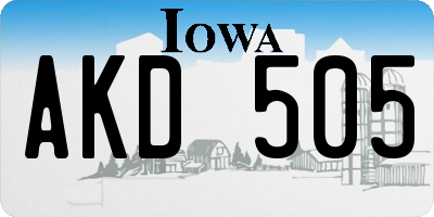 IA license plate AKD505