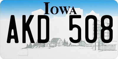 IA license plate AKD508