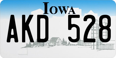 IA license plate AKD528