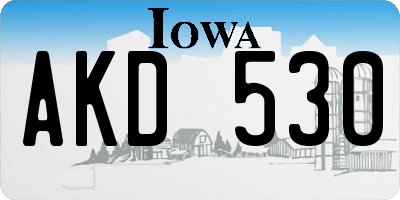 IA license plate AKD530