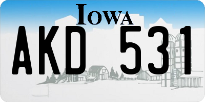 IA license plate AKD531