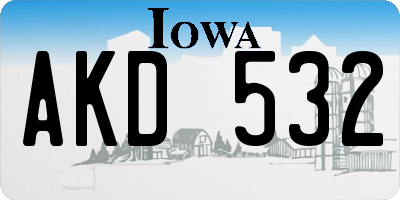 IA license plate AKD532