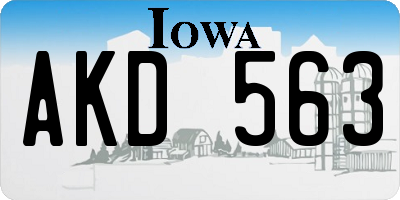 IA license plate AKD563