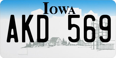 IA license plate AKD569