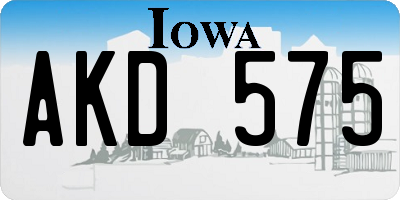 IA license plate AKD575