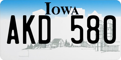 IA license plate AKD580
