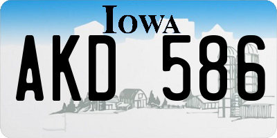 IA license plate AKD586